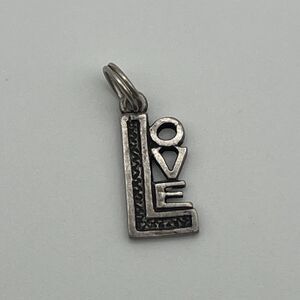 925 Sterling Silver Love Graphic Charm Made in USA